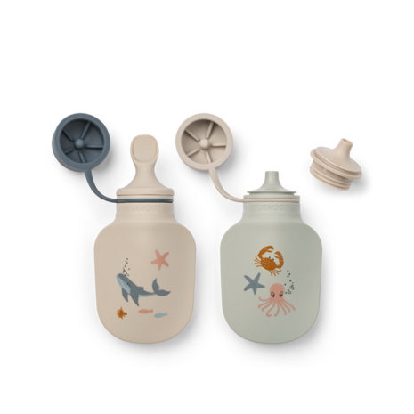 Liewood Liewood | Lizzie Smoothie Bottle 2-Pack | Sea creature / Sandy
