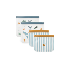 Liewood Liewood | Rebus Reusable Food Bags 4-Pack | Sea creature / Sandy