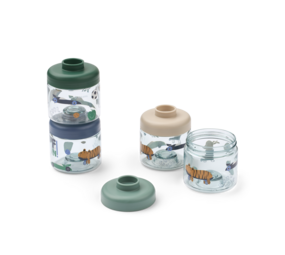 Liewood Liewood | Dominique Food Tritan Boxes 100 ml 4-Pack | Fun / Beach blue