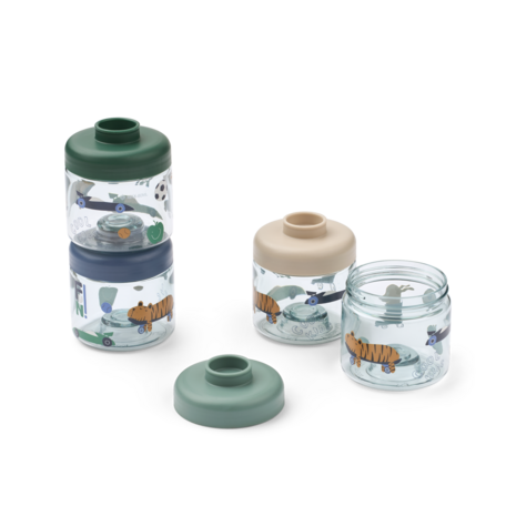 Liewood Liewood | Dominique Food Tritan Boxes 100 ml 4-Pack | Fun / Beach blue