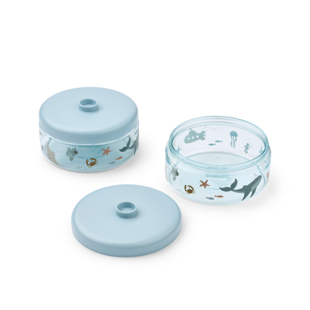 Liewood Liewood | Dominique Food Tritan Boxes 500 ml 2-Pack | Sea creature / Sandy