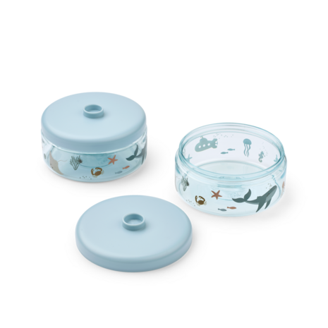 Liewood Liewood | Dominique Food Tritan Boxes 500 ml 2-Pack | Sea creature / Sandy