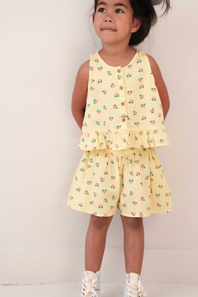 Jenest Jenest | Sofie Top  | Flower Aop Soft Yellow