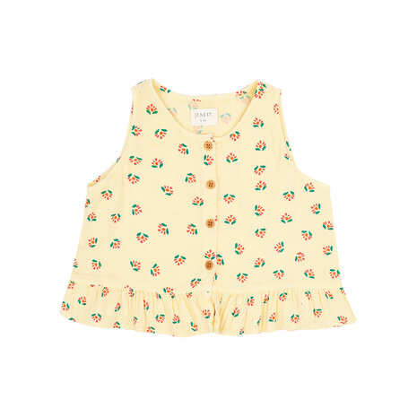 Jenest Jenest | Sofie Top  | Flower Aop Soft Yellow