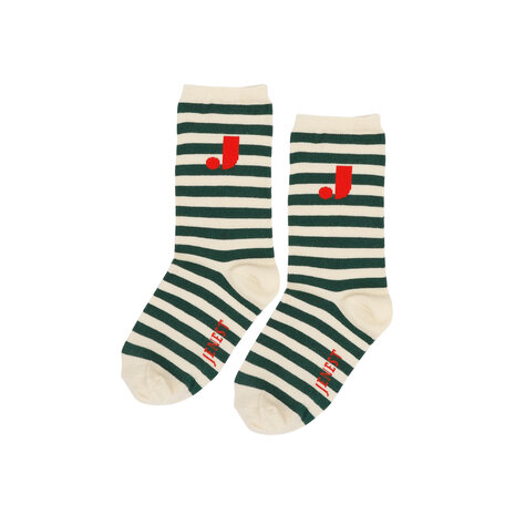 Jenest Jenest | J Stripe Socks  | Offwhite Green