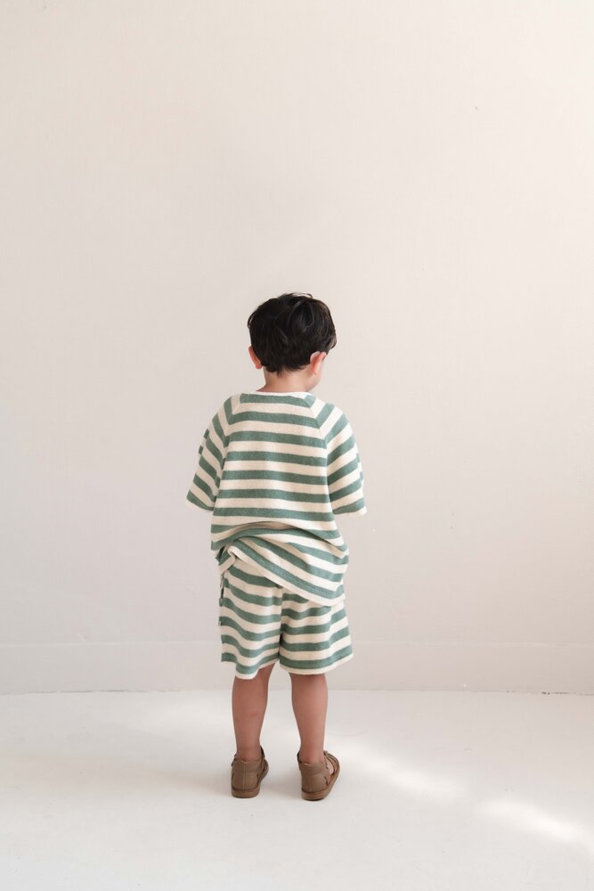 Jenest Jenest | To T-Shirt  | Sage Green Off White Stripe