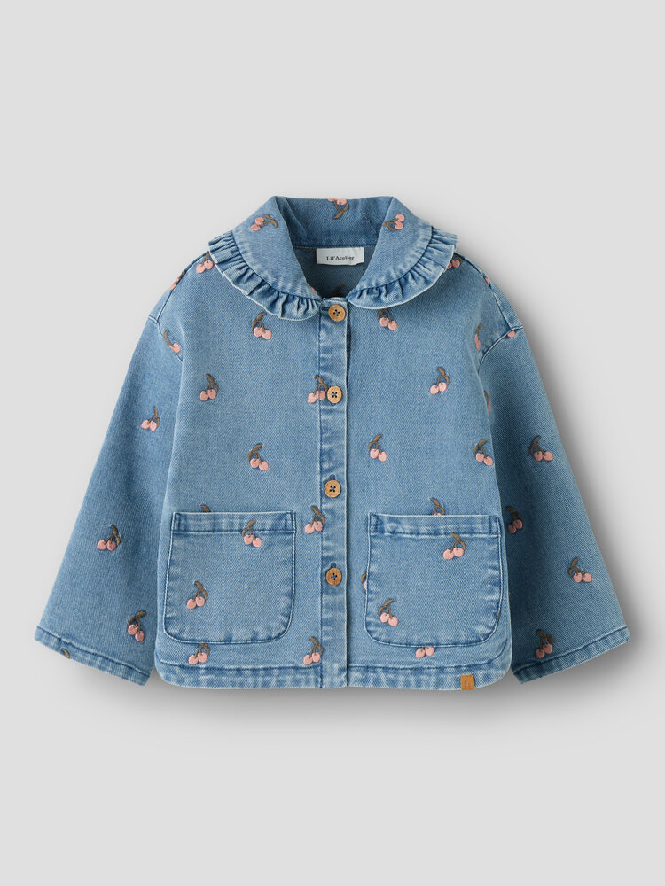 Lil ' Atelier Lil ' Atelier | NMFDEVA LOOSE DNM EMB JACKET 2024-ES LIL | Medium Blue Denim CHERRY