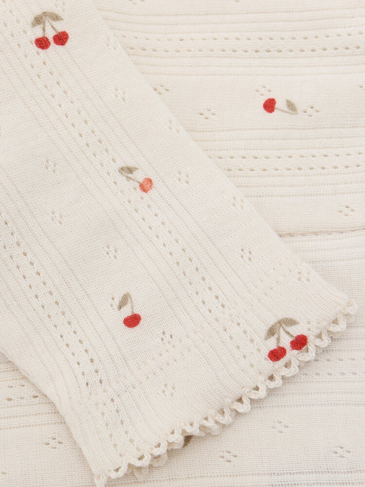 Fixoni Fixoni | Leggings Pointelle Cherry | Eggnog