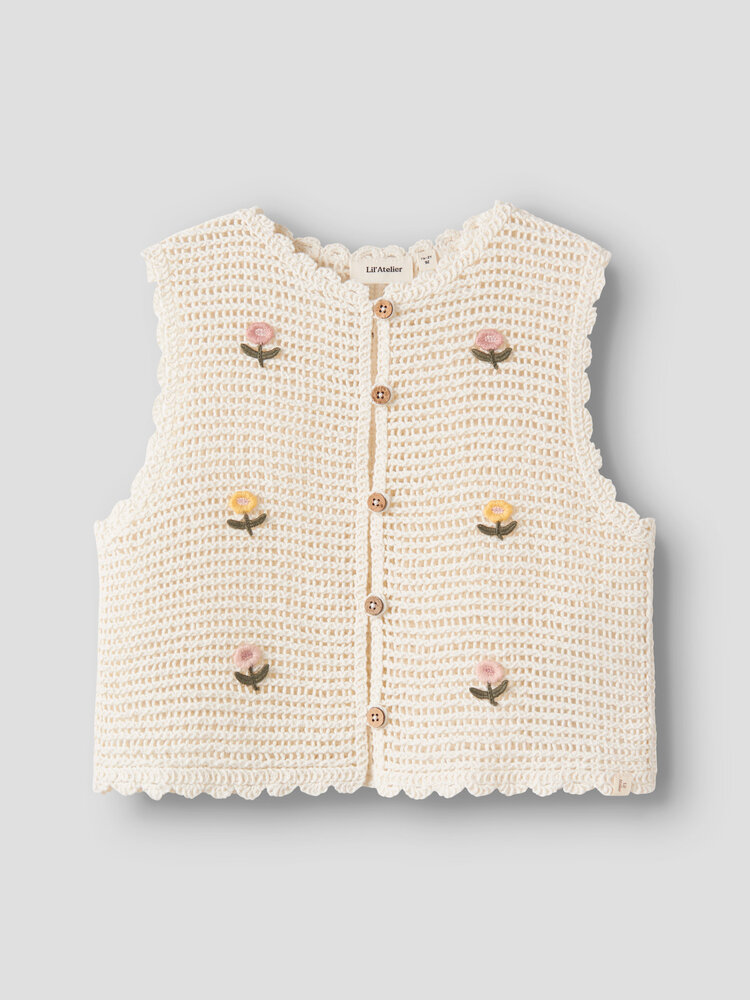 Lil ' Atelier Lil ' Atelier | NMFFLORA KNIT VEST LIL | Coconut Milk
