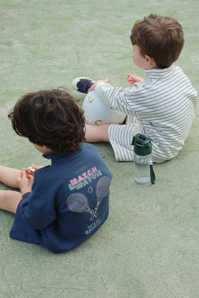 Konges Sløjd Konges Sløjd | Lou Stripe Half Zip Sweat Ocs | Flintstone Stripe