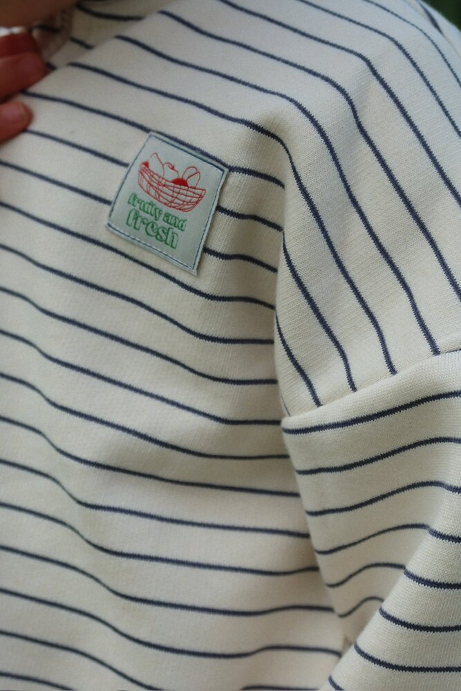 Konges Sløjd Konges Sløjd | Lou Stripe Half Zip Sweat Ocs | Flintstone Stripe