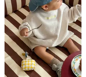 Atelier Pomme Atelier Pomme | Pacifier Cloth | Pomme | Checked Butter Yellow