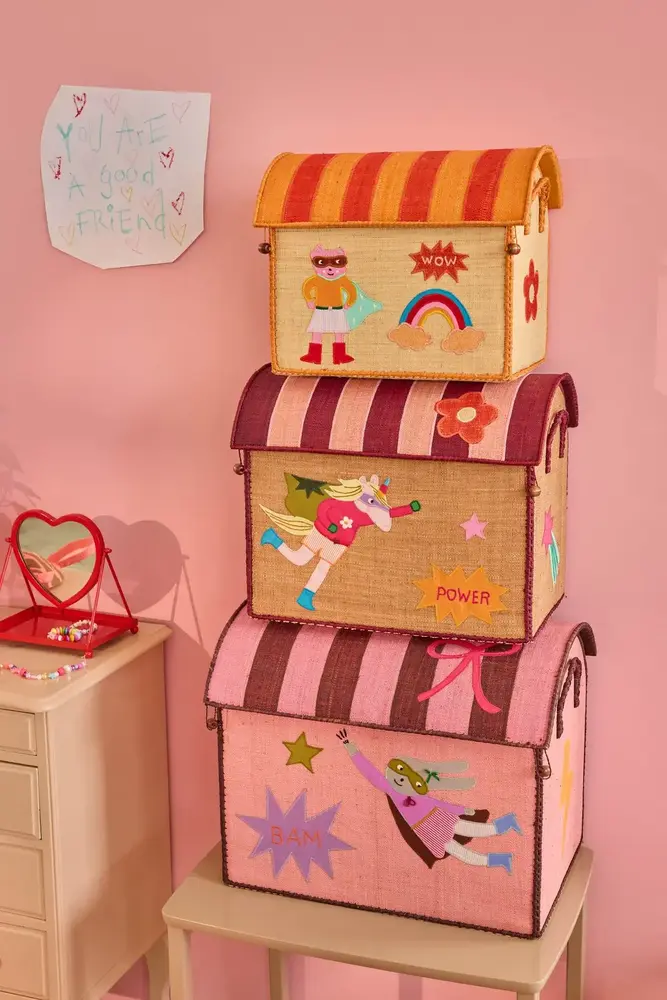 Rice Everyday Magic Rice | Middelgroot Raffia Opberghuis | Roze | Hero Theme