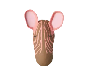 Rice Everyday Magic Rice | Zebra Papier-maché Muurdecoratie | Zacht roze