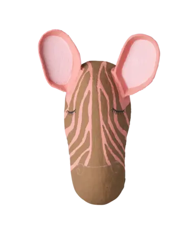 Rice Everyday Magic Rice | Zebra Papier-maché Muurdecoratie | Zacht roze