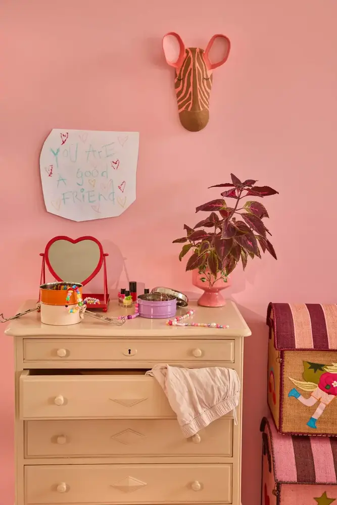 Rice Everyday Magic Rice | Zebra Papier-maché Muurdecoratie | Zacht roze