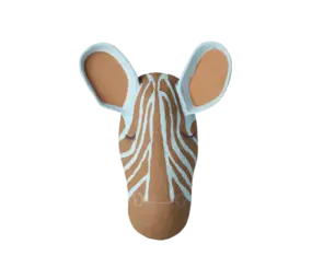 Rice Everyday Magic Rice | Zebra Papier-maché Muurdecoratie | Bruin Blauw