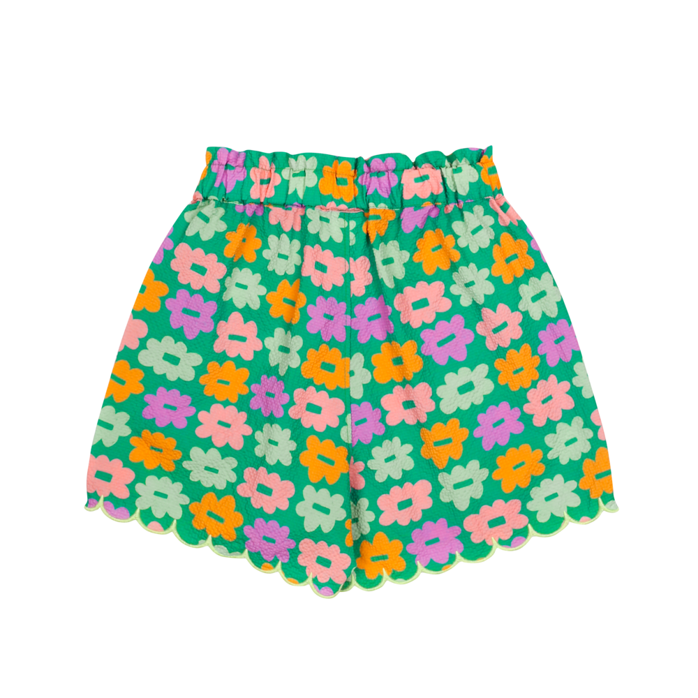 Jelly Mallow Jelly Mallow | Flower Seersucker Shorts | Green