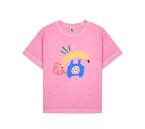 Jelly Mallow Jelly Mallow | Banana Telephone Pigment T-shirt | Pink