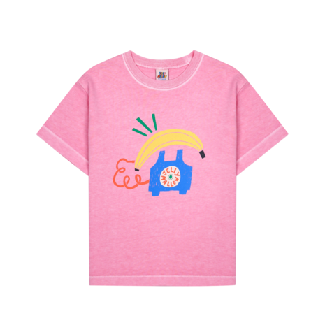 Jelly Mallow Jelly Mallow | Banana Telephone Pigment T-shirt | Pink