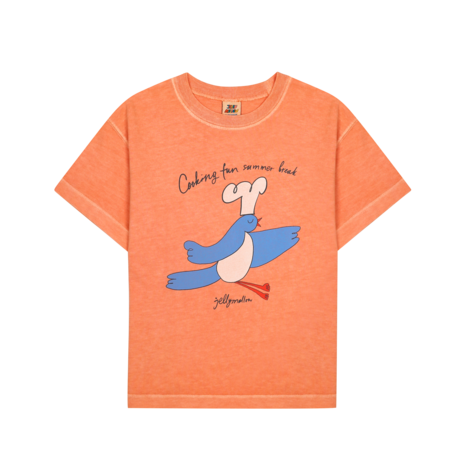 Jelly Mallow Jelly Mallow | Cooking Bird Pigment T-shirt | Orange