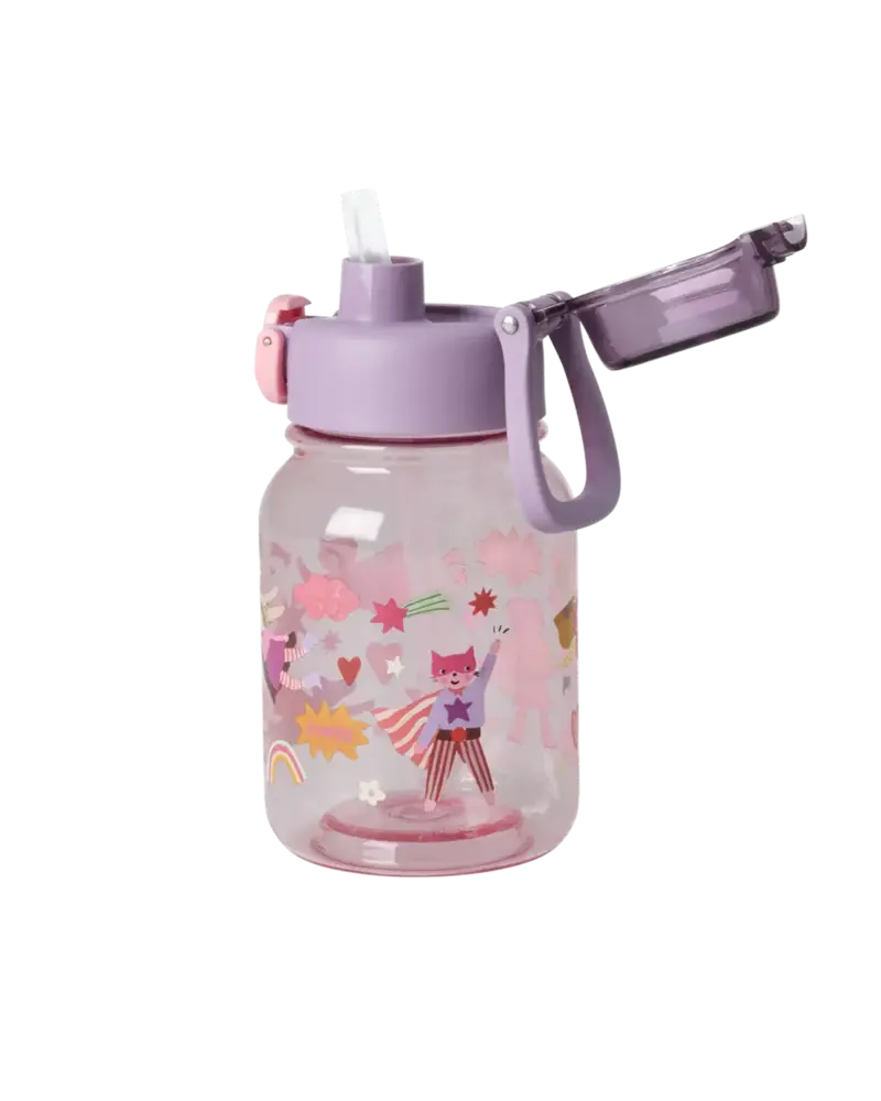 Rice Everyday Magic Rice | Plastic Kids Drinking Bottle | Hero Print Roze | 700 ml