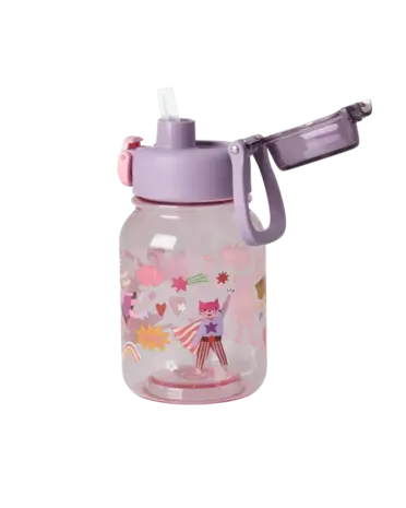 Rice Everyday Magic Rice | Plastic Kids Drinking Bottle | Hero Print Roze | 700 ml