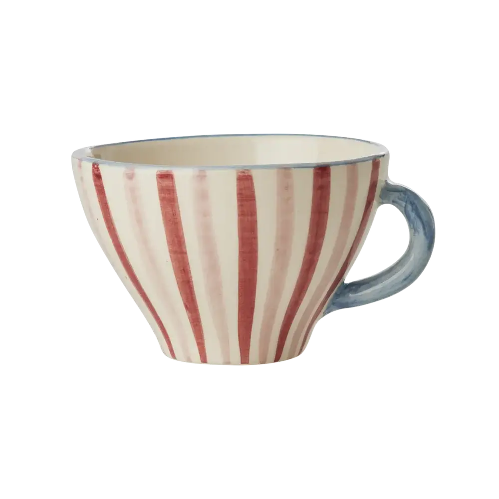 Rice Everyday Magic Rice | Ceramic Tea Cup | Hand Painted Stripes | 150 ML