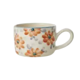 Rice Everyday Magic Rice | Ceramic Cappuccino Cup | Hand Painted Flowers | 200 ML