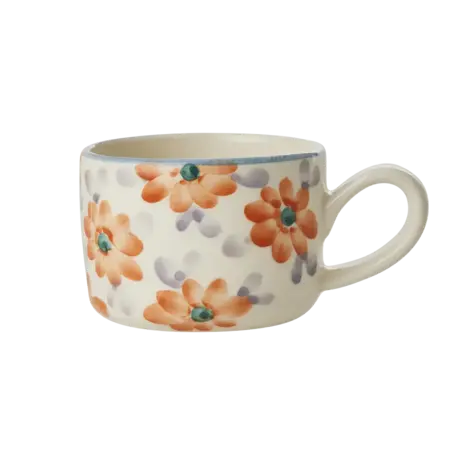 Rice Everyday Magic Rice | Ceramic Cappuccino Cup | Hand Painted Flowers | 200 ML