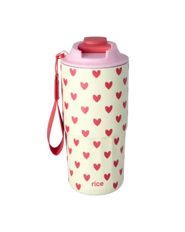 Rice Everyday Magic Rice | Stainless Steel Thermo Cup | Hearts Print | 550 ML