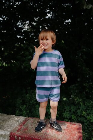 Daily Brat Daily Brat | Striped Towel Shorts Teal