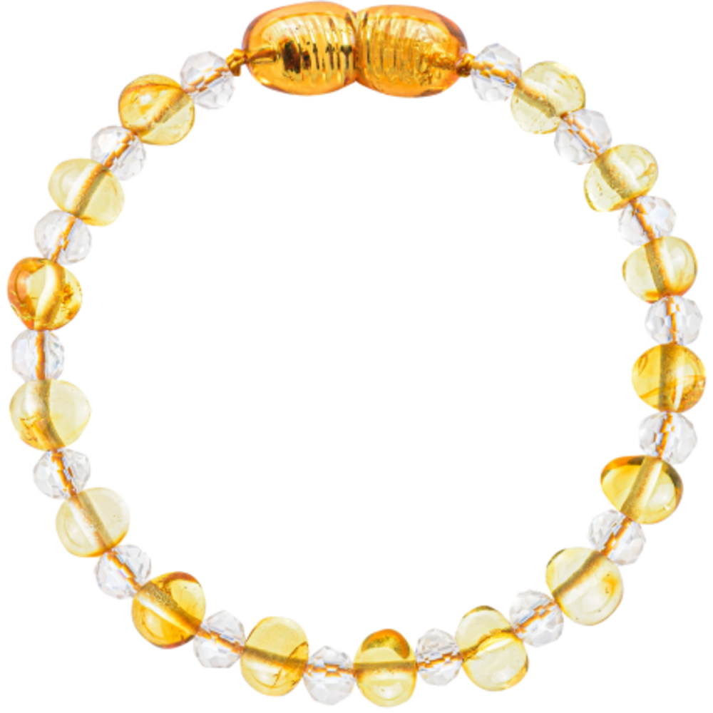 Barnsteen Barnsteen | Armband | Glimmend | Lemon/White Glass Crystals | 14 cm