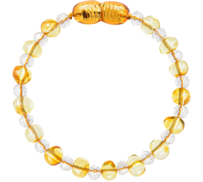 Barnsteen Barnsteen | Armband | Glimmend | Lemon/White Glass Crystals | 14 cm
