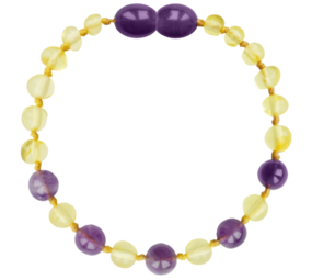 Barnsteen Barnsteen | Armband | Glimmend | Baroque Lemon/Amethyst | 14 cm