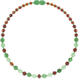 Barnsteen Barnsteen | Ketting | Glimmend | Baroque Cognac/Green Jade | 32 cm