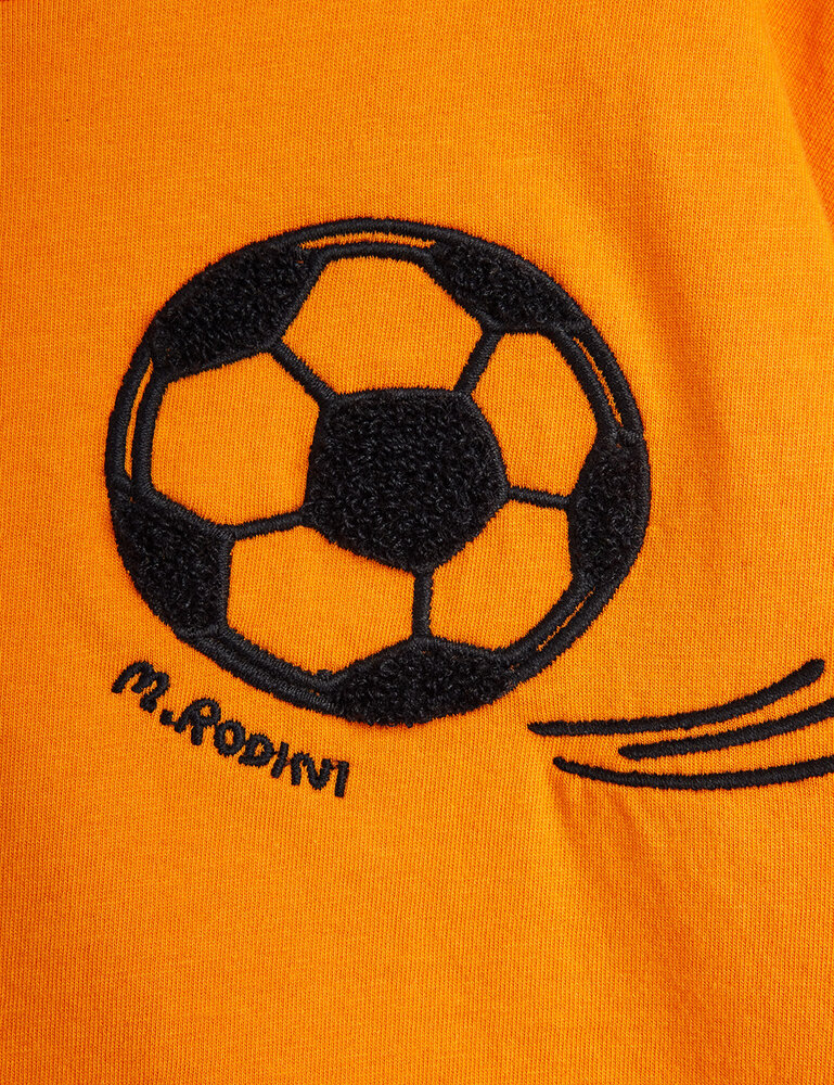 Mini Rodini Mini Rodini | Football chenille ss tee | Orange