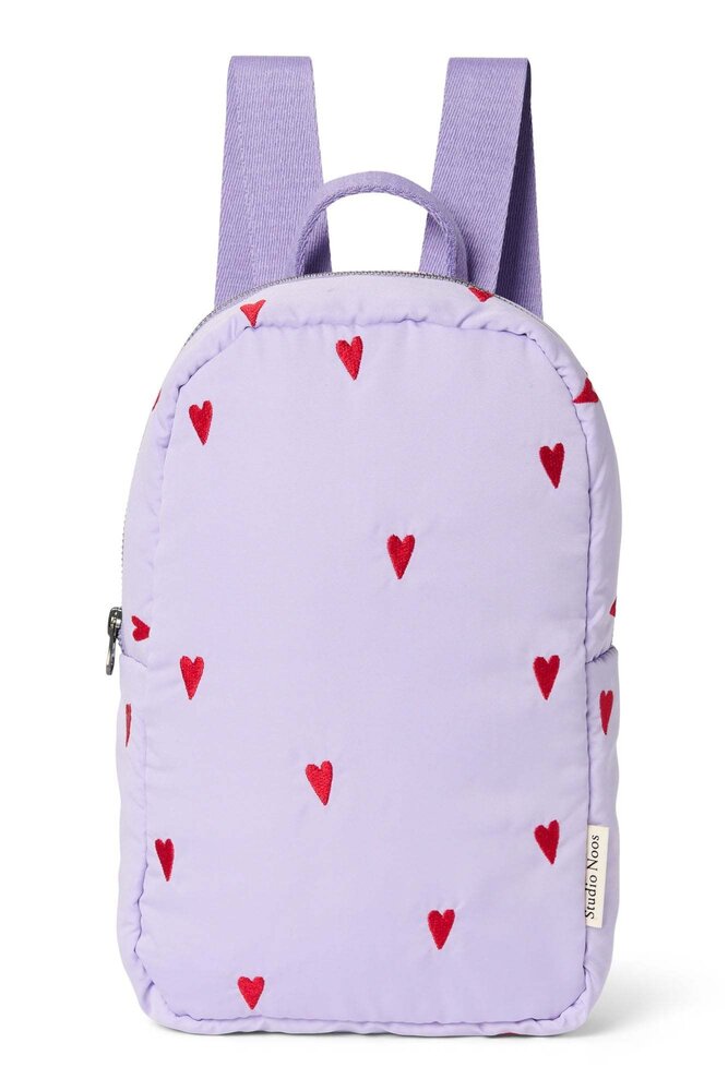 Studio Noos Studio Noos | Purple Hearts Puffy | Mini Backpack