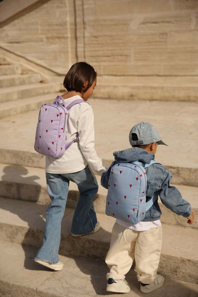 Studio Noos Studio Noos | Purple Hearts Puffy | Mini Backpack