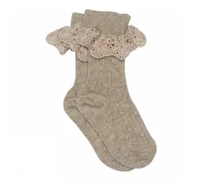 MP Denmark MP Denmark | Lisa socks with lace | Light Brown Melange