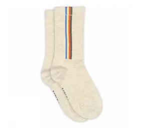 MP Denmark Melton | Vertical stripes socks | Light Beige Melange