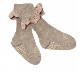 MP Denmark Go Baby Go | Non-Slip - viscose-bamboo lace | Light Brown Melange