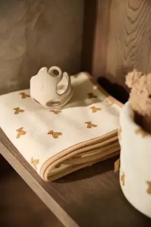 Jollein Jollein | Deken Wieg 75x100 cm | Little Waffle | Mini Teddy Bear