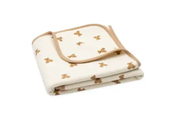 Jollein Jollein | Deken Wieg 75x100 cm | Little Waffle | Mini Teddy Bear