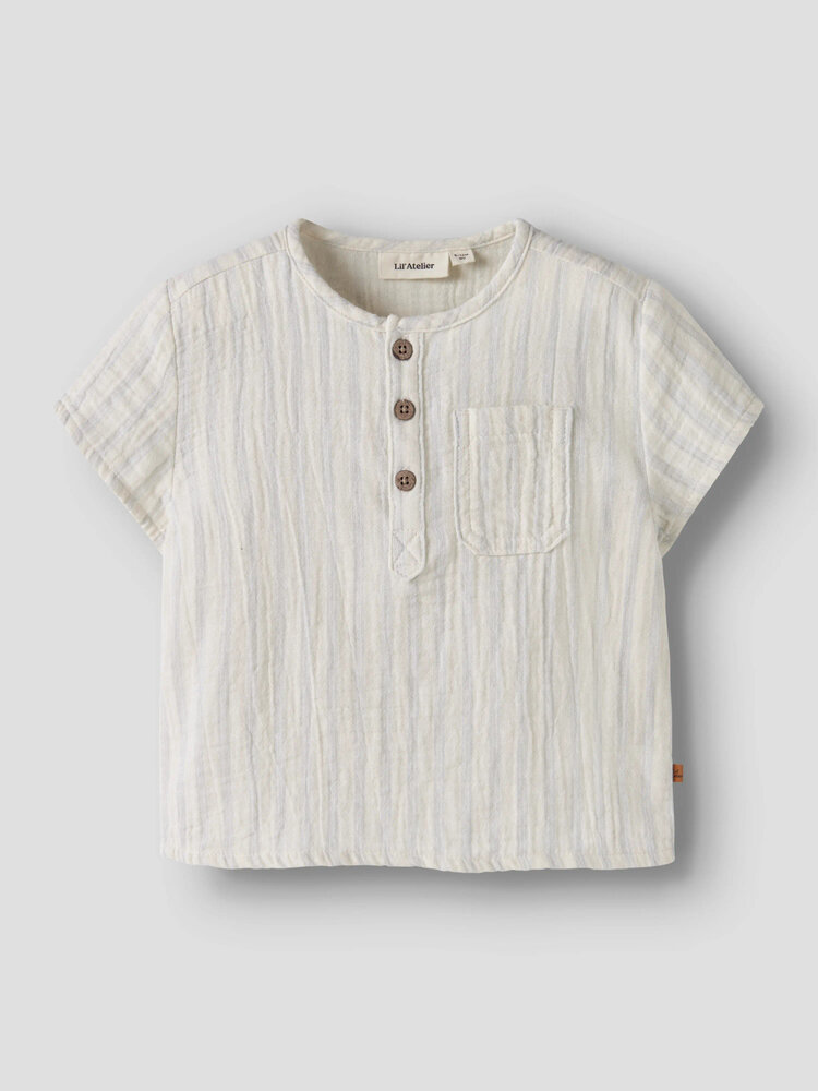 Lil ' Atelier Lil ' Atelier | NBMHAGI SS LOOSE SHIRT LIL | Coconut Milk DUSTY BLUE