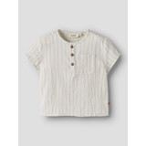 Lil ' Atelier Lil ' Atelier | NBMHAGI SS LOOSE SHIRT LIL | Coconut Milk DUSTY BLUE