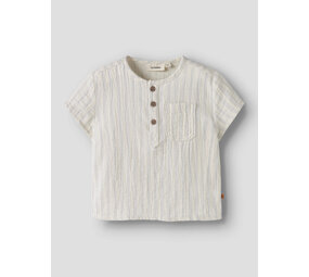 Lil ' Atelier Lil ' Atelier | NBMHAGI SS LOOSE SHIRT LIL | Coconut Milk DUSTY BLUE
