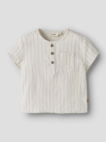 Lil ' Atelier Lil ' Atelier | NBMHAGI SS LOOSE SHIRT LIL | Coconut Milk DUSTY BLUE