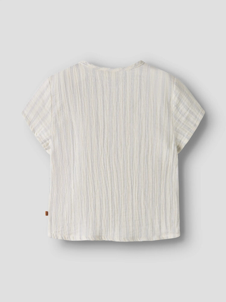 Lil ' Atelier Lil ' Atelier | NBMHAGI SS LOOSE SHIRT LIL | Coconut Milk DUSTY BLUE