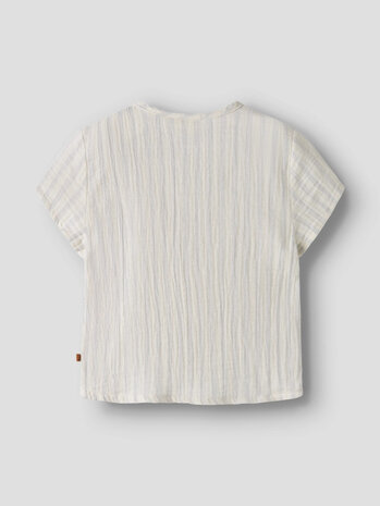 Lil ' Atelier Lil ' Atelier | NBMHAGI SS LOOSE SHIRT LIL | Coconut Milk DUSTY BLUE